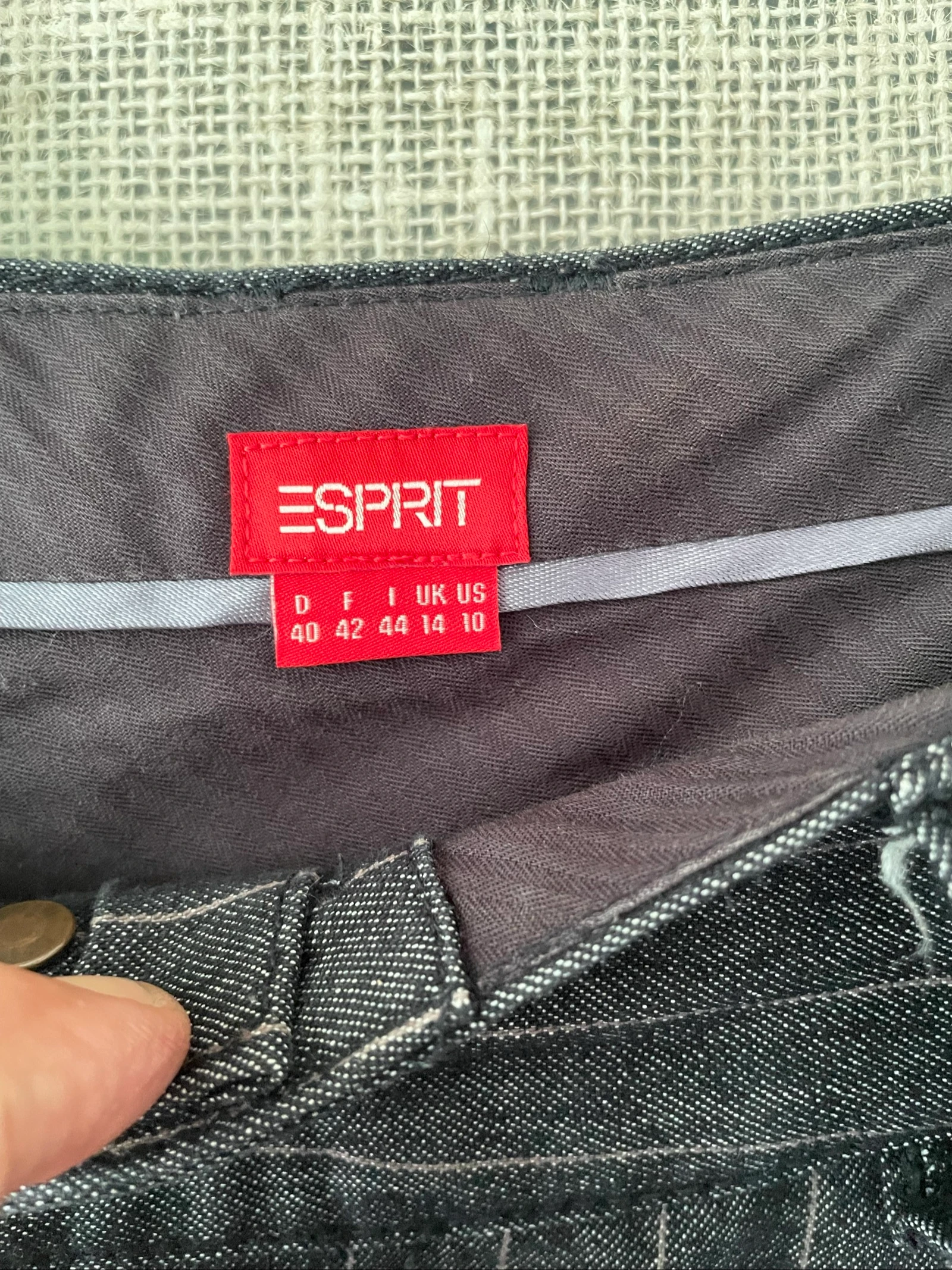 Vintage Gestreepte Donkere Denim Capri Broeken Y2K Urbane Vibes – photo 8